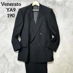 Venerato 洋服の青山メンズブラックダブルフォーマルスーツセットアップ