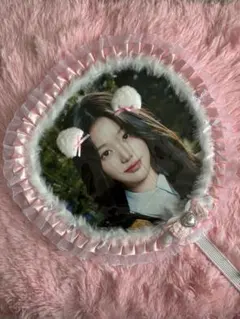 ハンドメイド　うちわカバー　うちわケース　デコ　フリル　リボン　ピンク　猫耳