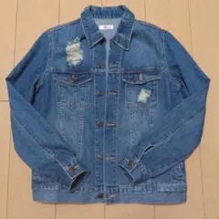 デニムブルー ダメージ加工ジャケット