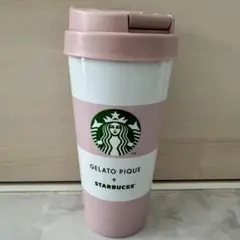 《新品未使用》スタバ ジェラートピケ ボーダーステンレスTOGOボトル ピンク