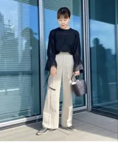 在庫処分♡Demi-Luxe BEAMS リネンワイドパンツ 38