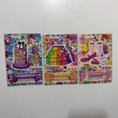 アイカツ！　一ノ瀬かえで　GC　グッドコーデ　パープルロゴキャミソール　他2枚