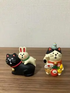 デコレ コンコンブル 黒猫 うさぎ ハチワレねこ 2個セットconcombre
