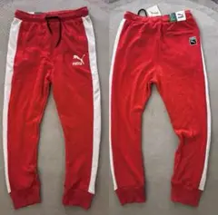PUMA レッド スウェットパンツ サイドストライプ M
