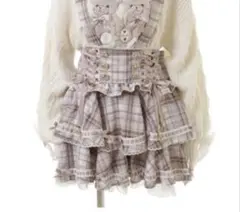 LIZLISA はしごリボンチェックティアードスカパン