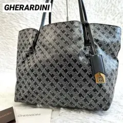 ゲラルディーニ トートバッグ 総柄 リナシメント 黒×白 A4可