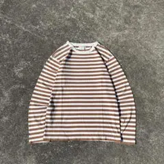 90s old agnes.b homme 長袖Tシャツ ボーダー ブラウン