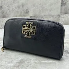 美品 トリーバーチ デカロゴ ブリテン 長財布 ラウンドファスナー ウォレット