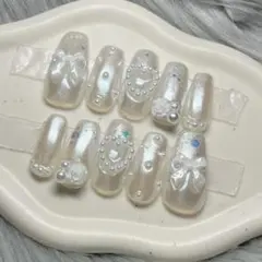 【現品】【セール価格】ホワイトパールオーロララメグラデネイルチップ