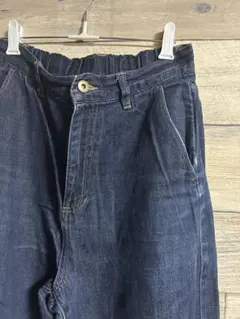 ダークブルー デニムパンツ ウエストゴム