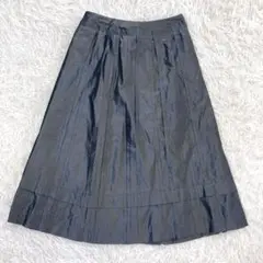 ジョルジュレッシュ 光沢 フレア スカート ブラック 34 S相当