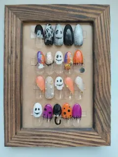 ハロウィンネイルチップ　ネイルサロンサンプル　ジェルネイルデザイン