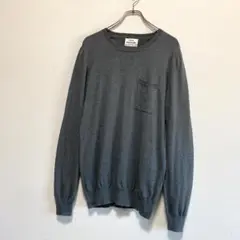 古着　MADS NØRGAARD　ニット　セーター　胸ポケ　無地　W407