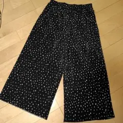 【美品】ワイドパンツ　LLサイズ ブラック　　水玉