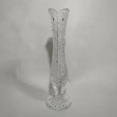 ボヘミアンガラス 500PK 一輪挿し クリア カットグラス 美品