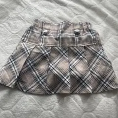 チェック柄プリーツスカート風パンツ 130cm