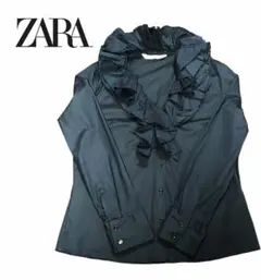 ZARA ／ブラウス フリル 黒 sizeM・未使用