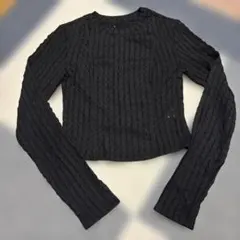 黒いレース？長袖トップス　M
