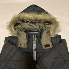 ブラック ダウンジャケット フード付き 90