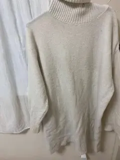 タートルネック 長袖 ニット ホワイトのサムネイル