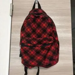 ユニクロ　UNIQLO フリース素材リュック レッド　チェックのサムネイル