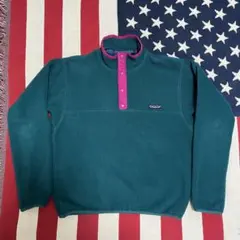 USA製90sF8 Patagoniaパタゴニア シンチラスナップT ターコイズ