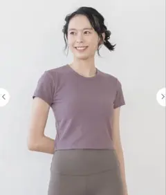 カップ付きクロップドTee ボルドー Ｓ
