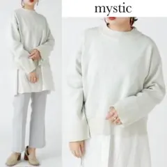ミスティック 総針 ラメ ニット トップス アイボリー　キラキラ　ゆったり
