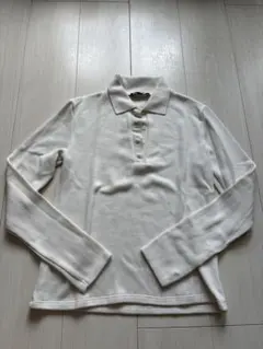 ZARA 長袖 ポロシャツ ホワイト