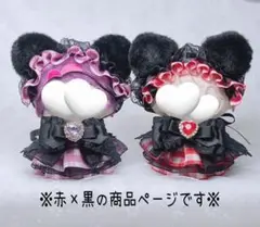 ぬい服/ぬいドレス (赤×黒)黒猫ver