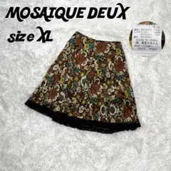 【a519】MOSAIQUE  DEUX 花柄 大きいサイズ フレア スカートのサムネイル