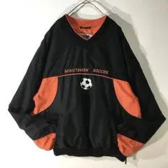 【個性派古着】デザインプルオーバー　サッカー　ラミレス　内側メッシュ　大きめS