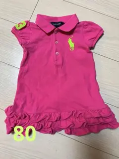 【ラルフローレン】女の子　半袖ワンピース　ポロ 刺繍　フリル　子ども服