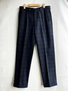日本製　グローバルテーラリング　メンズ　ウール　チェック　パンツ　スラックス