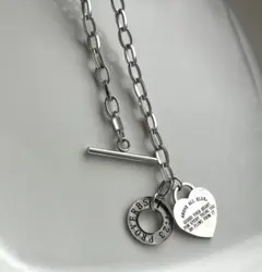 金属アレルギー対応 ネックレス サージカルステンレス 【ラスト1】ハートシルバー