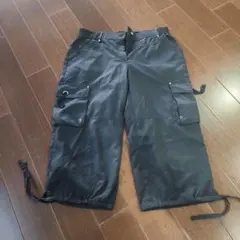 adabat ブラックカーゴパンツ 調整可能な裾