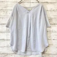 アースミュージックアンドエコロジー✨ブラウス【F】Vネック　ライトグレー
