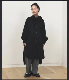 BEAMS BOY ボウタイ付きシャツワンピース