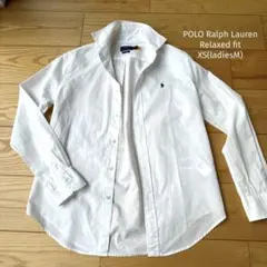 美品　ポロ　ラルフローレン　リラックスフィット　白シャツ　長袖　XS M L