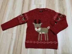 NEXT トナカイ柄セーター 4-5歳 赤 ニット 110cm サンタクロース
