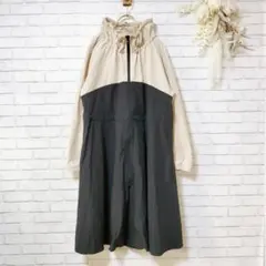 【美品】(L) ANLIC AU BLUE! ナイロンパーカー ロング丈