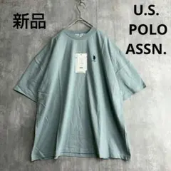 新品　ユーエスポロアッスン　半袖　Tシャツ　サックスブルー　モノマート　水色　夏