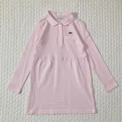 ラコステ ポロシャツワンピース 116 110 120 ピンク 襟付き長袖 美品