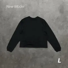 長袖Tシャツ 短丈 ボックスTシャツ ブラック Lサイズ