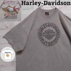 Harley Davidson 両面プリント イーグル Tシャツ 古着 グレー