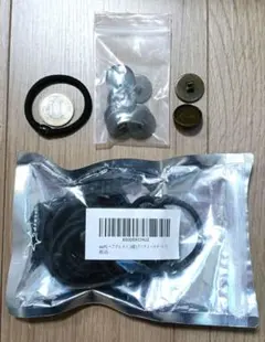 [ハンドメイド用] ブラック ヘアゴムセット(アンティークゴールド)