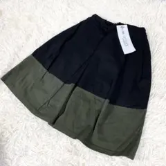 【未使用品】KOBE LETTUCE 神戸レタス　ひざ丈スカート　カーキ