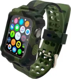 unifiss アップルウォッチ バンド TPU 38/40mm 迷彩 グリーン