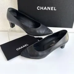 CHANEL シャネル　ココマーク　ポインテッドトゥ　ヒール　パンプス　レザー