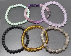天然石 ブレスレット 新品 6本セット エレスチャルアメジスト 